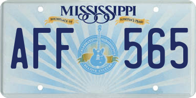 MS license plate AFF565