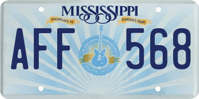 MS license plate AFF568