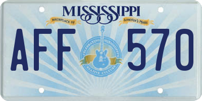 MS license plate AFF570