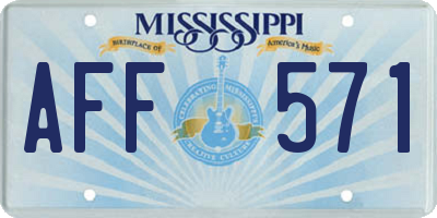 MS license plate AFF571