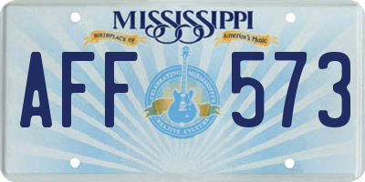 MS license plate AFF573