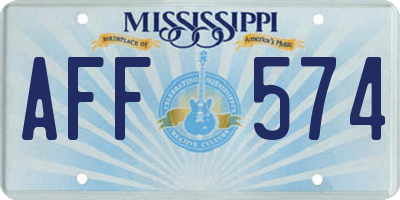 MS license plate AFF574