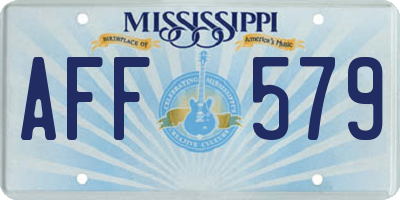 MS license plate AFF579