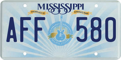 MS license plate AFF580