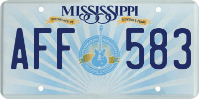 MS license plate AFF583