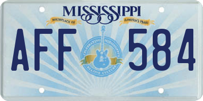 MS license plate AFF584