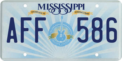 MS license plate AFF586