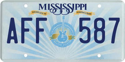 MS license plate AFF587