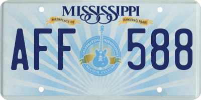 MS license plate AFF588