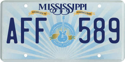 MS license plate AFF589