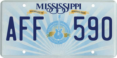 MS license plate AFF590