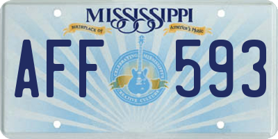 MS license plate AFF593