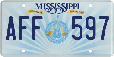 MS license plate AFF597