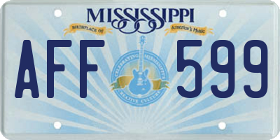 MS license plate AFF599