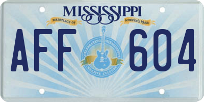 MS license plate AFF604