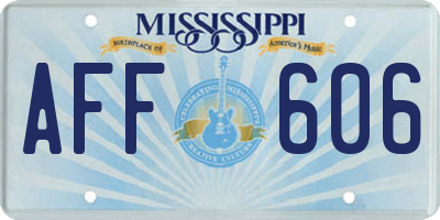 MS license plate AFF606