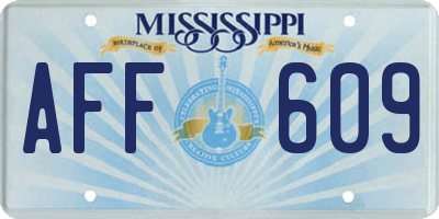 MS license plate AFF609