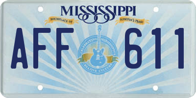 MS license plate AFF611
