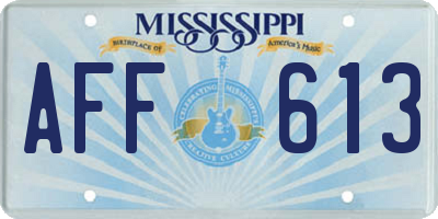 MS license plate AFF613