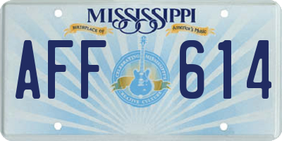MS license plate AFF614