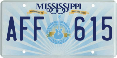 MS license plate AFF615