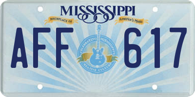 MS license plate AFF617
