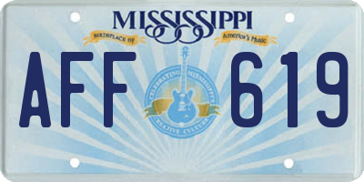 MS license plate AFF619