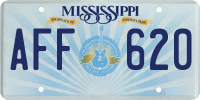 MS license plate AFF620