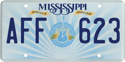 MS license plate AFF623