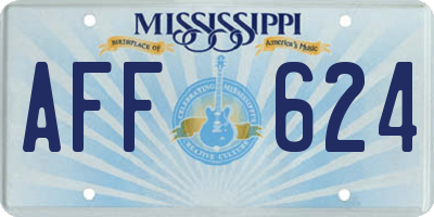 MS license plate AFF624