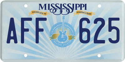 MS license plate AFF625