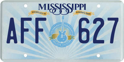 MS license plate AFF627