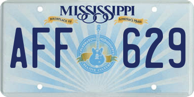 MS license plate AFF629