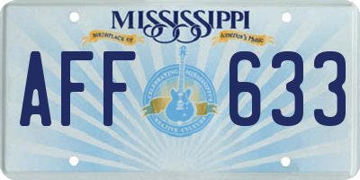 MS license plate AFF633