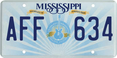 MS license plate AFF634