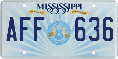 MS license plate AFF636