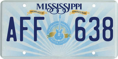 MS license plate AFF638