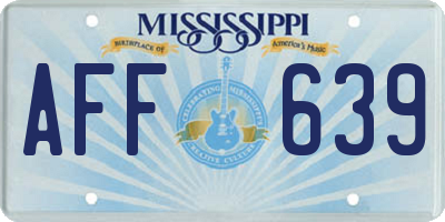 MS license plate AFF639