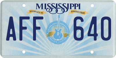 MS license plate AFF640