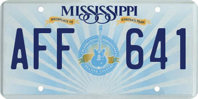MS license plate AFF641