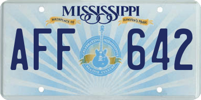 MS license plate AFF642