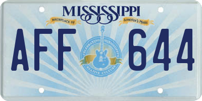 MS license plate AFF644