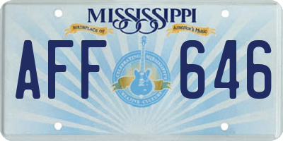 MS license plate AFF646