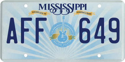 MS license plate AFF649