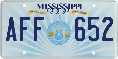 MS license plate AFF652