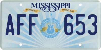 MS license plate AFF653