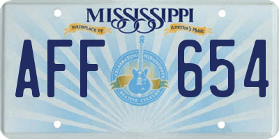 MS license plate AFF654