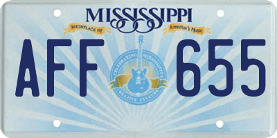 MS license plate AFF655