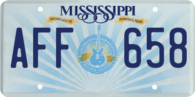 MS license plate AFF658