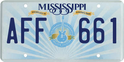 MS license plate AFF661